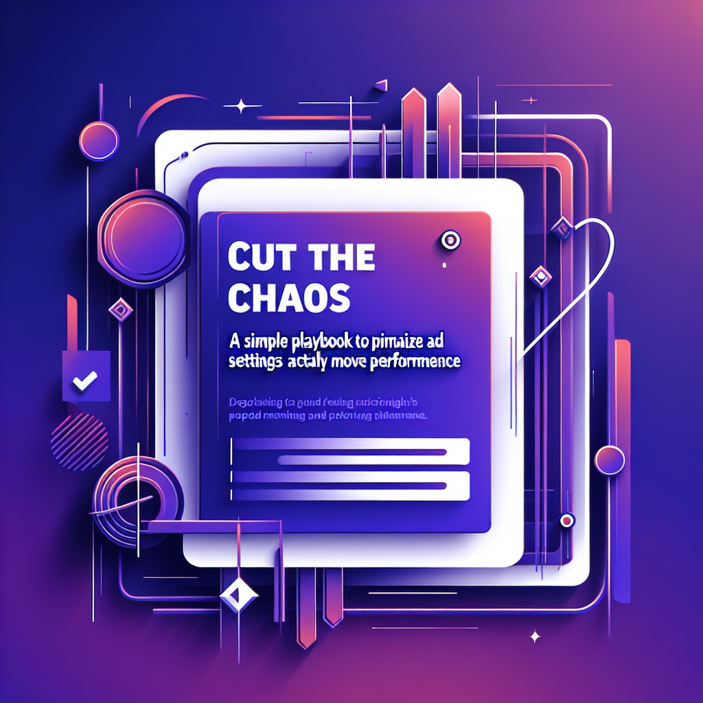 Cut the chaos: a simple playbook to prioritize ad settings that actually move performance