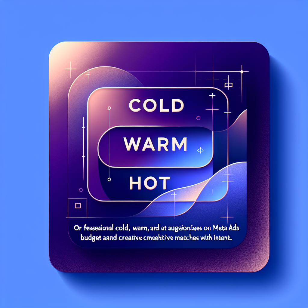 Cold Warm Hot audiences on Meta ads Budget and creative that match intent