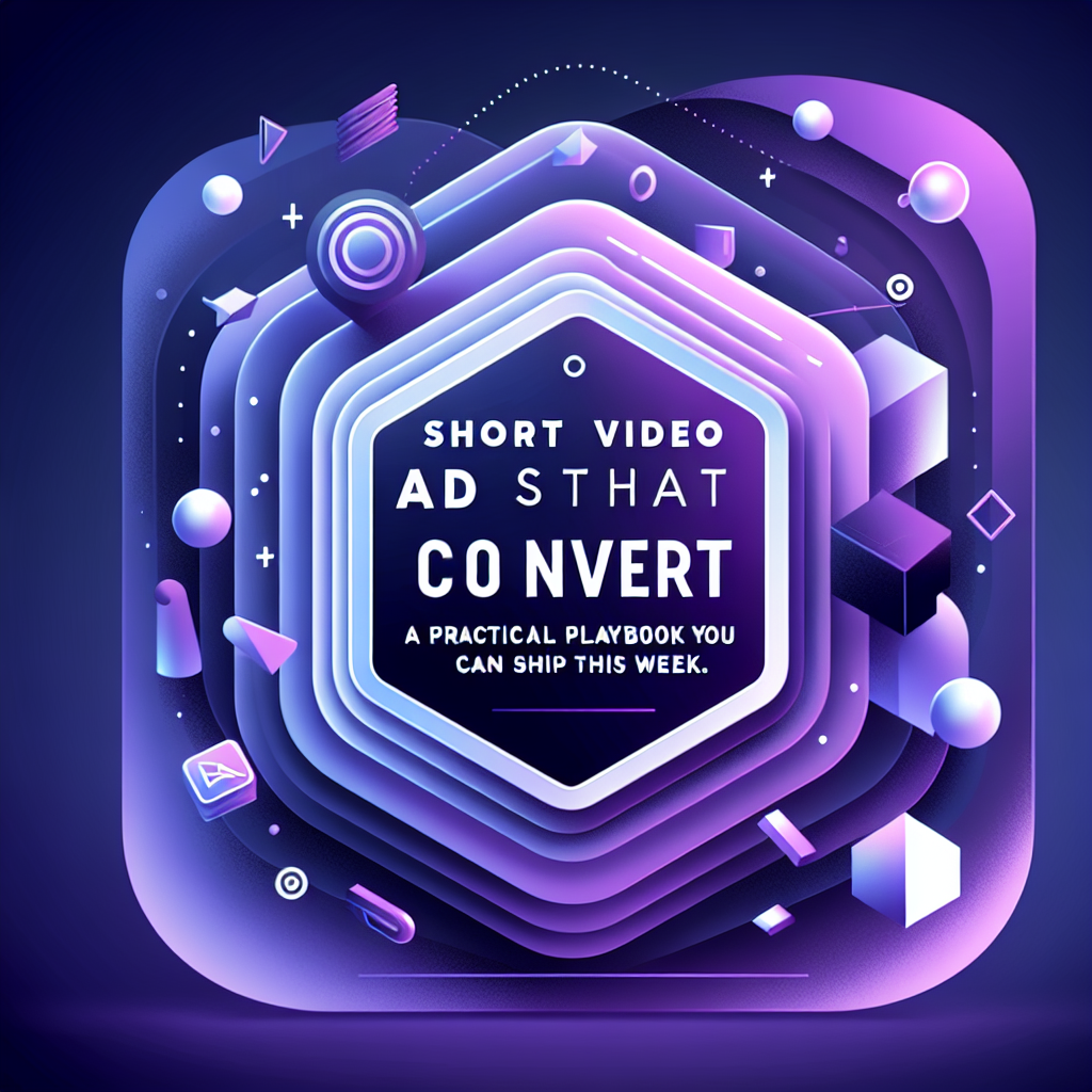 Short video ads that convert. A practical playbook you can ship this week